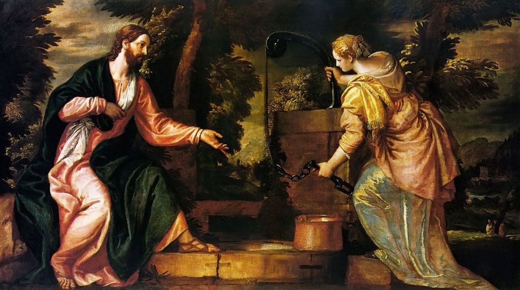 La mujer samaritana conversando con Jesús